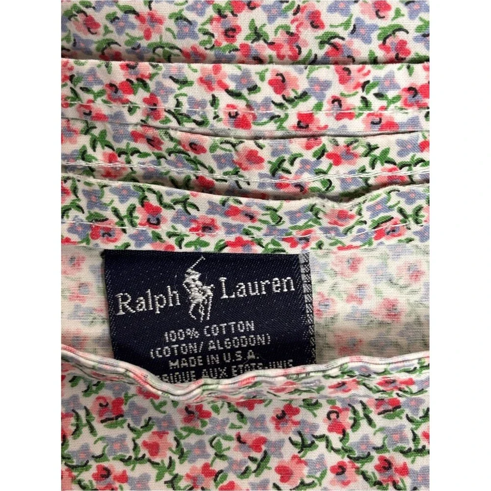 VINTAGE Ralph Lauren Zoe Cottagecore Ditsy Floral 100% Cotton Flat Sheet King